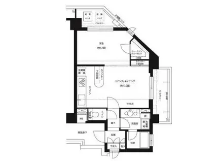 サンクタスデュオ(1LDK/7階)の間取り写真