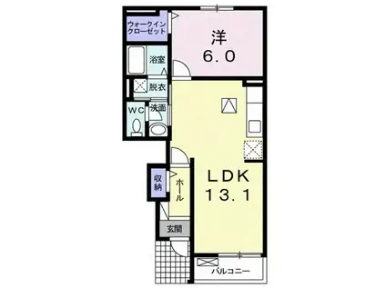 ミュリエル(1LDK/1階)の間取り写真