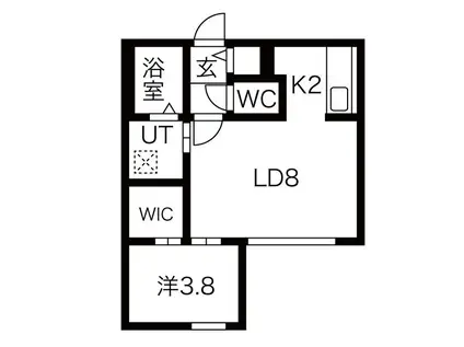 HILLS SAPPORO II(1LDK/2階)の間取り写真