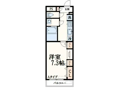 グレイス大塚・帝京大学(1K/1階)の間取り写真