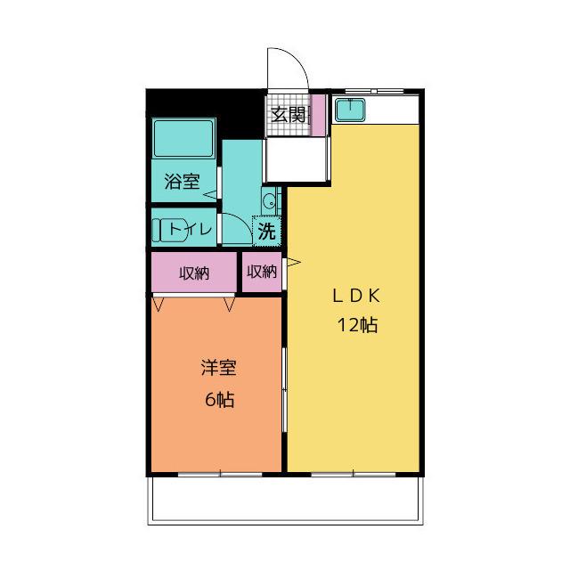 ラビットハウスタートル2号(1LDK/1階)の間取り写真