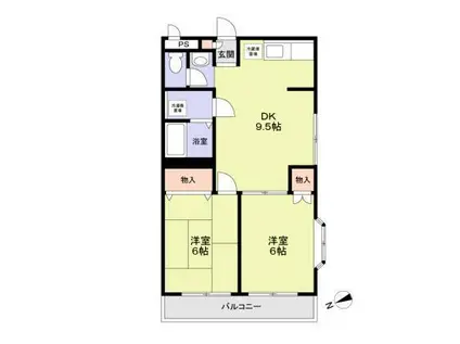 BELL VALLEY(2DK/1階)の間取り写真