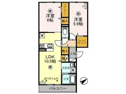 エーデルハイムIII(2LDK/3階)の間取り写真