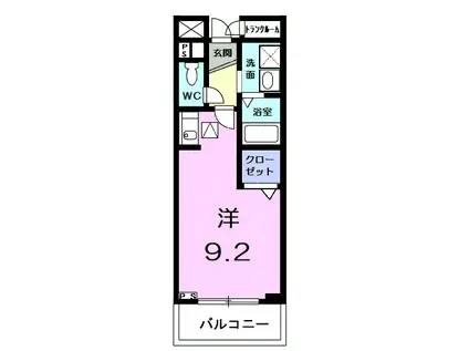 ファウンダー オブ ティー(ワンルーム/1階)の間取り写真