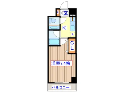 HF愛宕橋レジデンス(1K/4階)の間取り写真