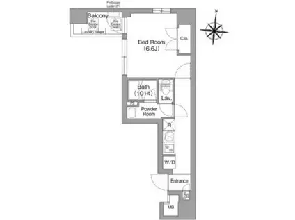 コンフォリア・リヴ木場イーストII(1K/6階)の間取り写真