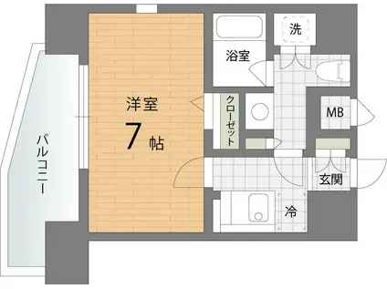 ナビールコート白金(1K/12階)の間取り写真