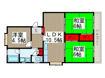 ハイムアスプ(3LDK/4階)の間取り写真