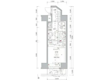 アルテシモ ピトレ(1K/2階)の間取り写真