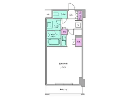 レジディア九段下(ワンルーム/8階)の間取り写真