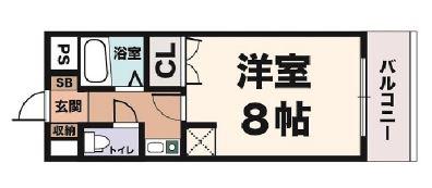 エスポワール大津和(1K/2階)の間取り写真