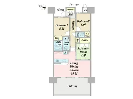 プレミスト豊崎(3LDK/7階)の間取り写真