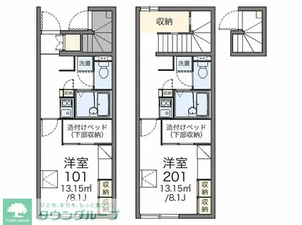 レオパレスCEDARII 28950(1K/2階)の間取り写真