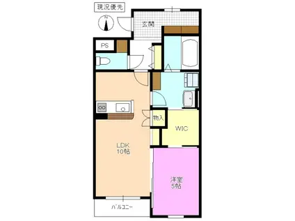 カサトーレ清水(1LDK/2階)の間取り写真