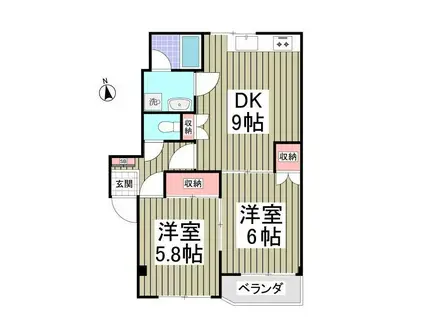 シティコートFUJI(2DK/3階)の間取り写真