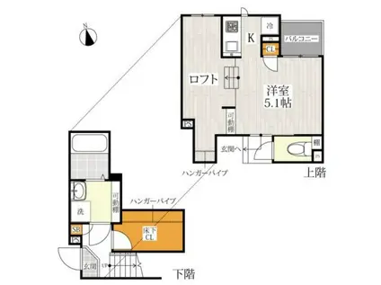 CB鳥栖フェリーチェ(1K/1階)の間取り写真