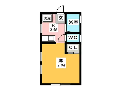 SAIWAI(ワンルーム/1階)の間取り写真