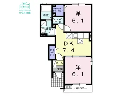 ウィングメゾンC(2DK/1階)の間取り写真