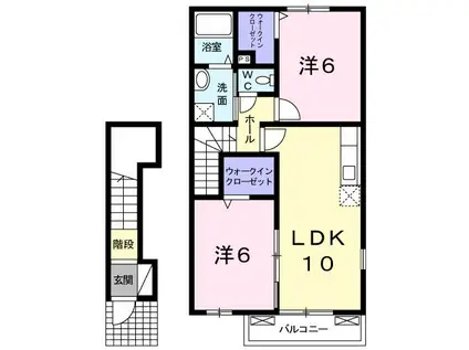 サンスクエアB(2LDK/2階)の間取り写真