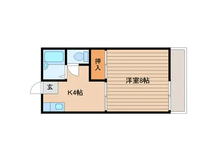 ジュネスソレイユ(1K/1階)の間取り写真