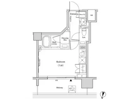 ザ・パークハビオ代々木(ワンルーム/3階)の間取り写真