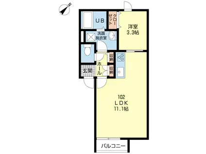 デリス・メゾンVII(1LDK/3階)の間取り写真