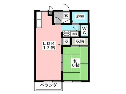 コートアラミダ(1LDK/1階)の間取り写真