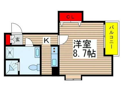 ドムスヒルズ光ヶ丘(1K/2階)の間取り写真