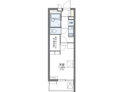 レオパレスディアコートF(1K/3階)の間取り写真