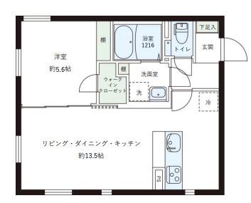 レピュア目黒本町レジデンス(1LDK/4階)の間取り写真