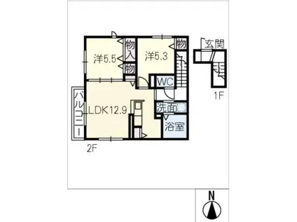 ANTIQUEIII(2LDK/2階)の間取り写真