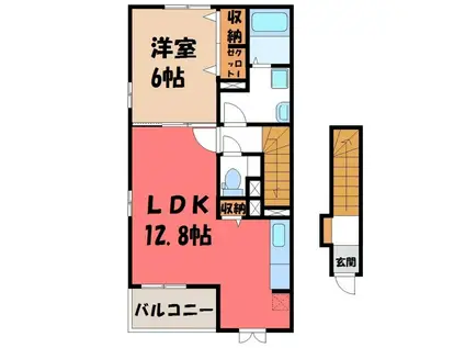 エクセルB(1LDK/2階)の間取り写真