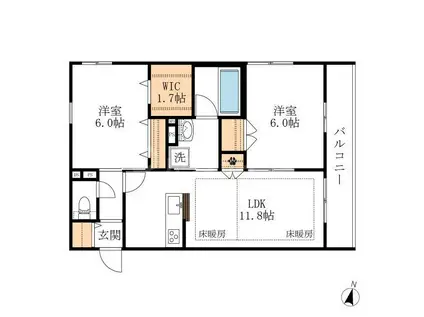 LS PLUS八潮(2LDK/1階)の間取り写真