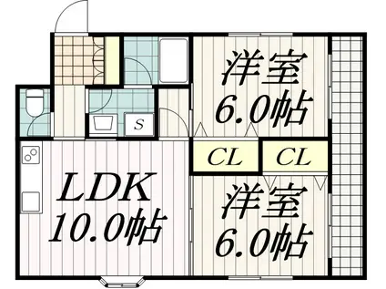 ガーデンハウス本千葉(2LDK/5階)の間取り写真