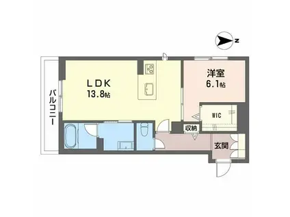 ＪＲ山陽本線 岡山駅 徒歩11分 2階建 新築(1LDK/2階)の間取り写真