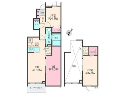 日野市東平山 工事(2LDK/1階)の間取り写真