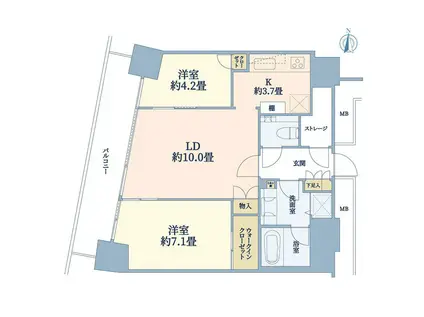 M.M.TOWERS FORESIS R棟(2LDK/25階)の間取り写真