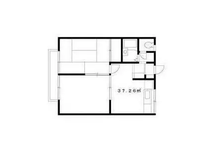 エステートピアジュネスⅠ(2DK/2階)の間取り写真