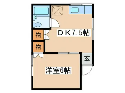 原コーポ(1DK/2階)の間取り写真