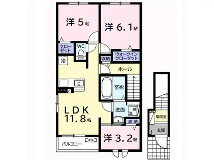 ドリーマーII(3LDK/2階)の間取り写真