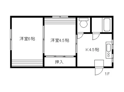 みさとハイツ(2K/1階)の間取り写真
