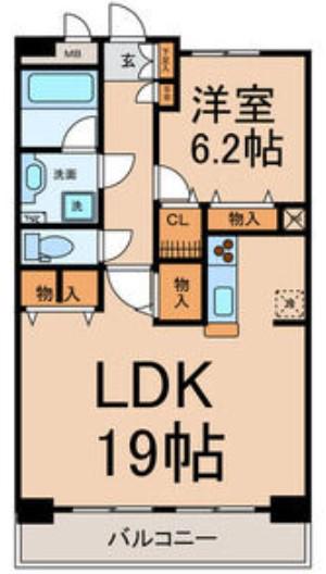 ENCHANTE泉(1LDK/8階)の間取り写真
