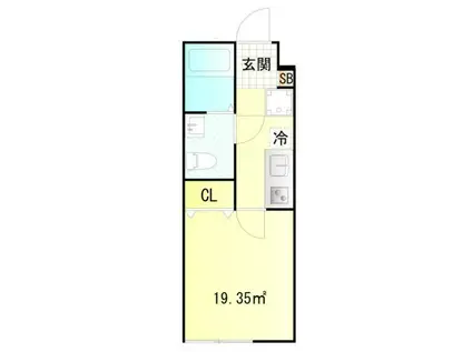 CFジオーレ西尾久(1K/1階)の間取り写真