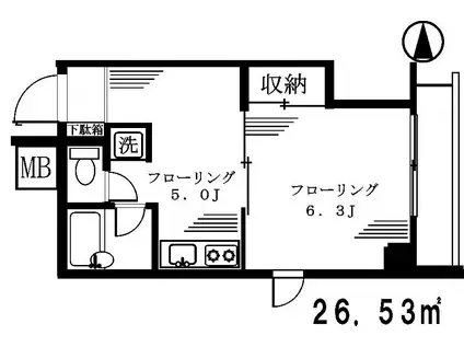 イル・フィオーレ(1DK/5階)の間取り写真