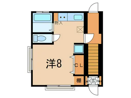 コーポ船木(ワンルーム/2階)の間取り写真