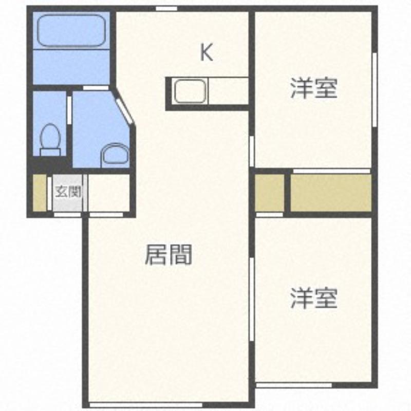 パナハイツ石山東(2LDK/1階)の間取り写真