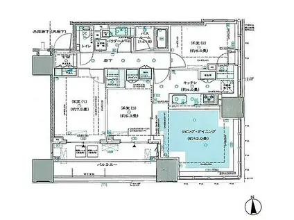 シティタワー銀座東(3LDK/9階)の間取り写真