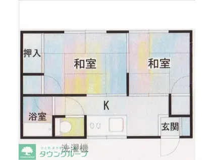 朝日荘(2K/2階)の間取り写真