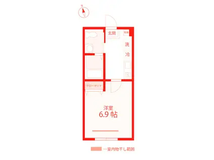 QUIET CRAB HOUSE 野島公園A号棟(1K/2階)の間取り写真