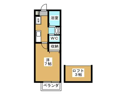 レヴィガート白楽(1K/2階)の間取り写真